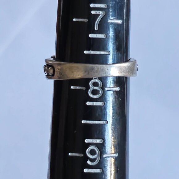 VTG RW 925 Sterling Silver Native American MOP Ring Size 7.75 Beaded Signed - Picture 7 of 7